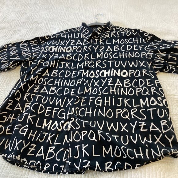Moschino Jeans Alphabet Print Mens Shirt XXL Y2k Iconic 2000's Vintage - Picture 9 of 10